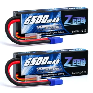 ZEEE 2S 7.4V 6500mAh 120C Hard LiPo Battery Pack EC5