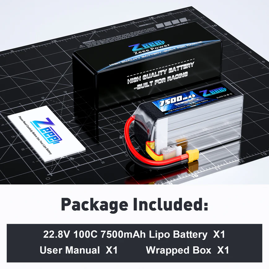 ZEEE 6S 22.8V 7500mAh 100C Soft LiPo Battery Pack XT60 - Image 2