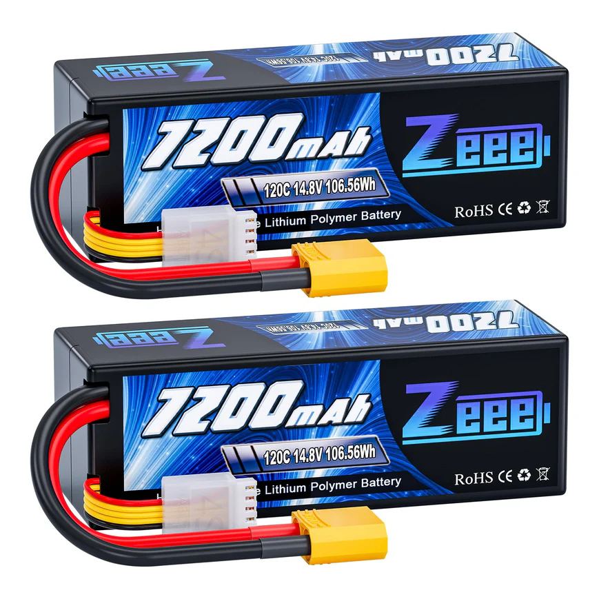 ZEEE 4S 14.8V 7200mAh 120C Hard LiPo Battery Pack XT90