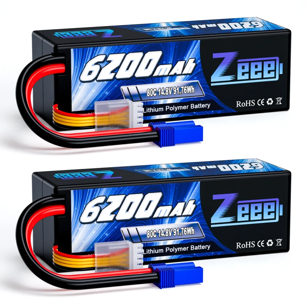 Zeee 4S 6200mAh 14.8V 80C LiPo Battery EC5 (2-Pack)
